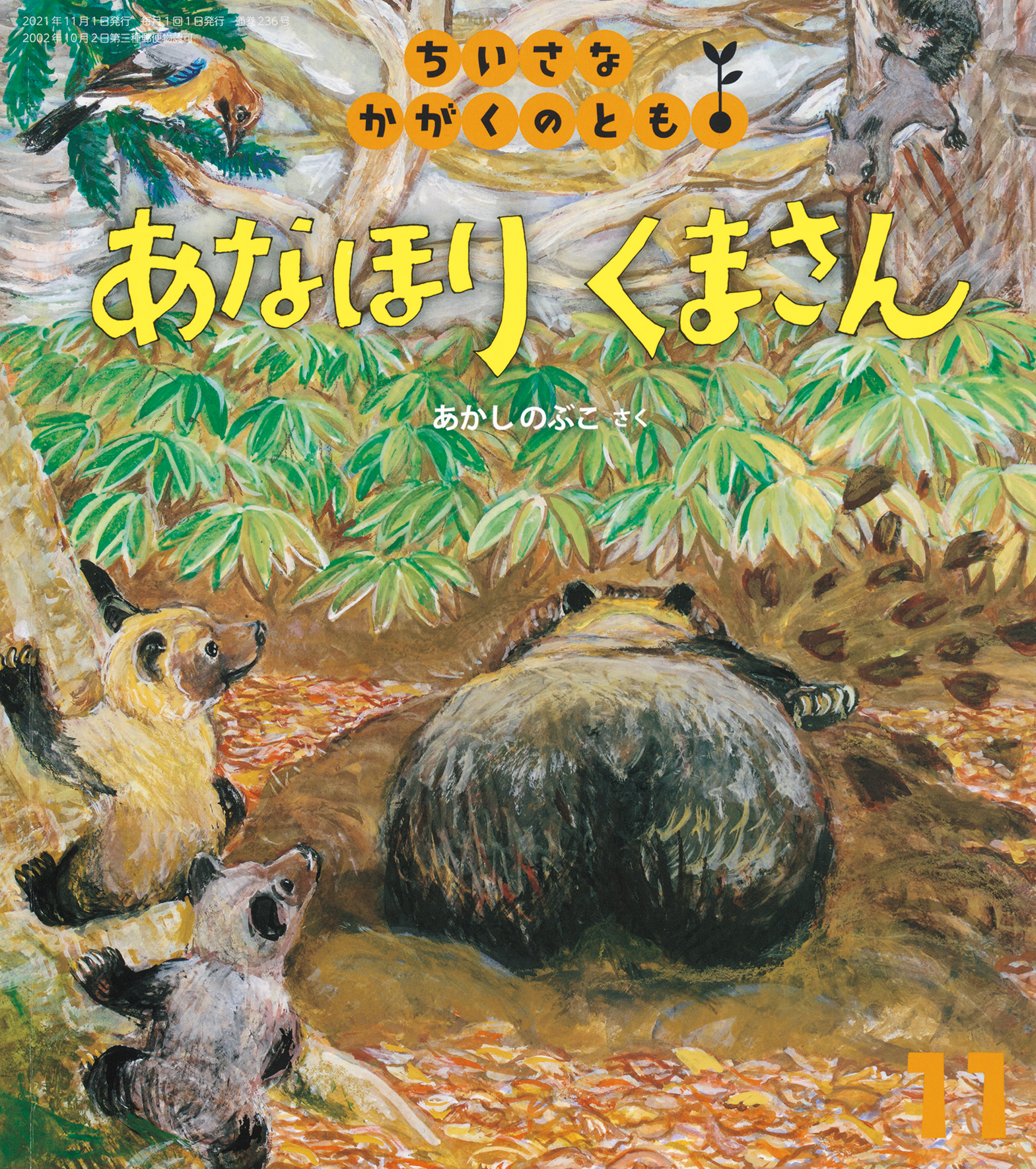 ちいさなかがくのとも 2021年11月号『あなほり くまさん』 | こどもの
